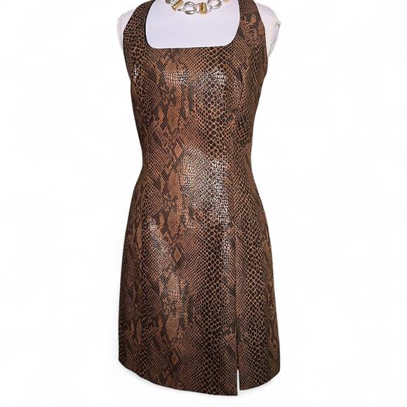 Cache Snakeskin Print Dress Size 4 | Made in USA | Y2K Bodycon Mini | Party - Picture 1 of 8